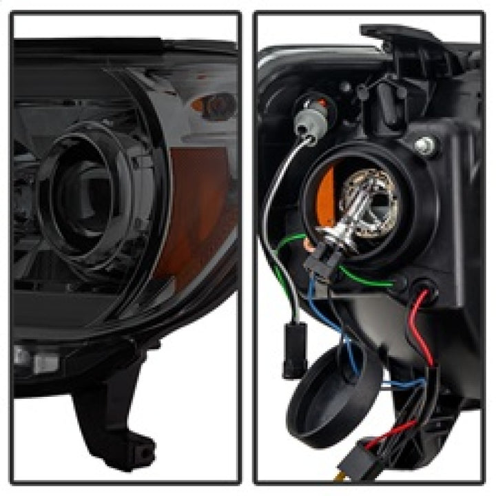 Spyder Toyota Tacoma 12-16 Projector Headlights Light Bar DRL Smoke PRO-YD-TT12-LBDRL-SM - Bull Strap