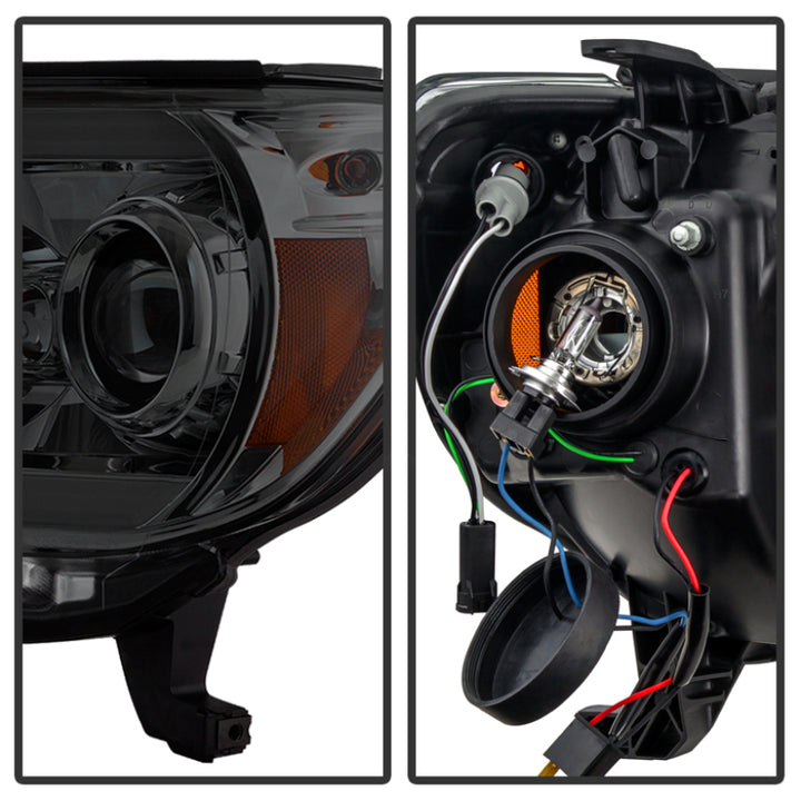 Spyder Toyota Tacoma 12-16 Projector Headlights Light Bar DRL Smoke PRO-YD-TT12-LBDRL-SM - Bull Strap