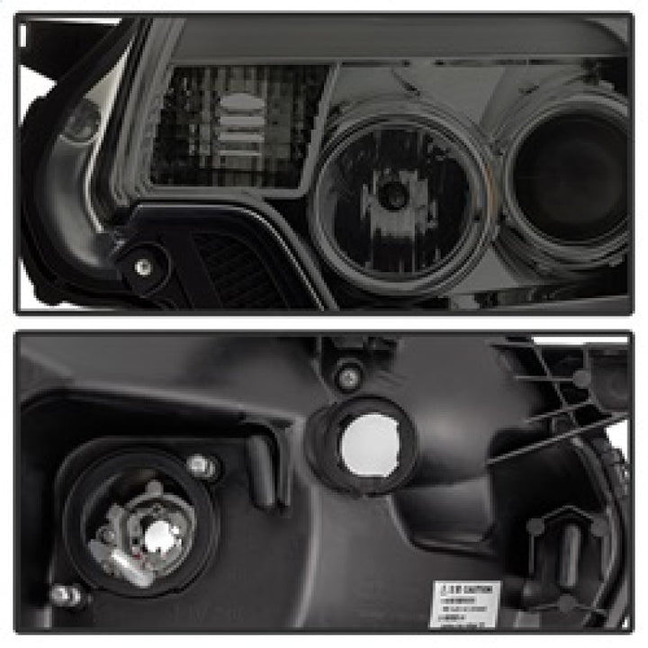 Spyder Toyota Tacoma 12-16 Projector Headlights Light Bar DRL Smoke PRO-YD-TT12-LBDRL-SM - Bull Strap