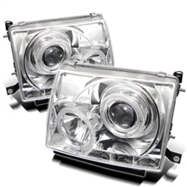Spyder Toyota Tacoma 97-00 Projector Headlights LED Halo LED Chrome High H1 Low H1 PRO-YD-TT97-HL-C - Bull Strap