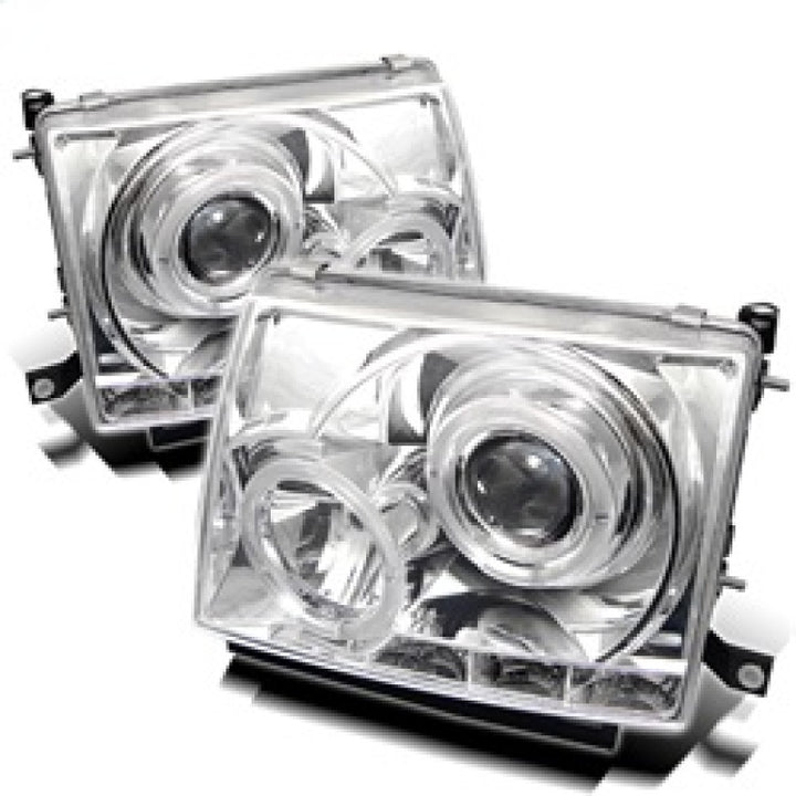 Spyder Toyota Tacoma 97-00 Projector Headlights LED Halo LED Chrome High H1 Low H1 PRO-YD-TT97-HL-C - Bull Strap