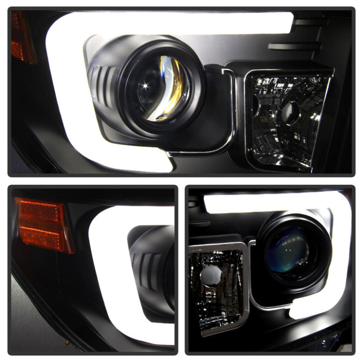 Spyder Toyota Tundra 2014-2016 Projector Headlights Light Bar DRL Black PRO-YD-TTU14-DRL-BK - Bull Strap