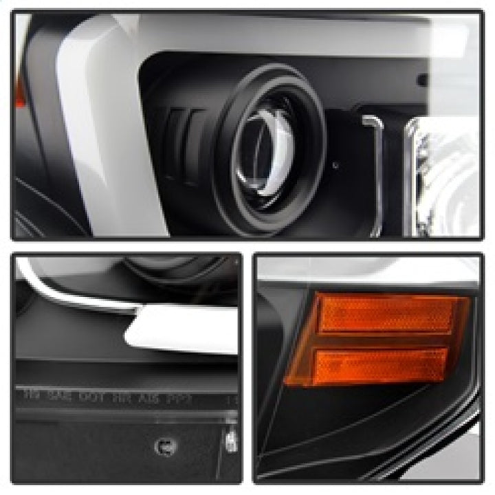 Spyder Toyota Tundra 2014-2016 Projector Headlights Light Bar DRL Black PRO-YD-TTU14-DRL-BK - Bull Strap