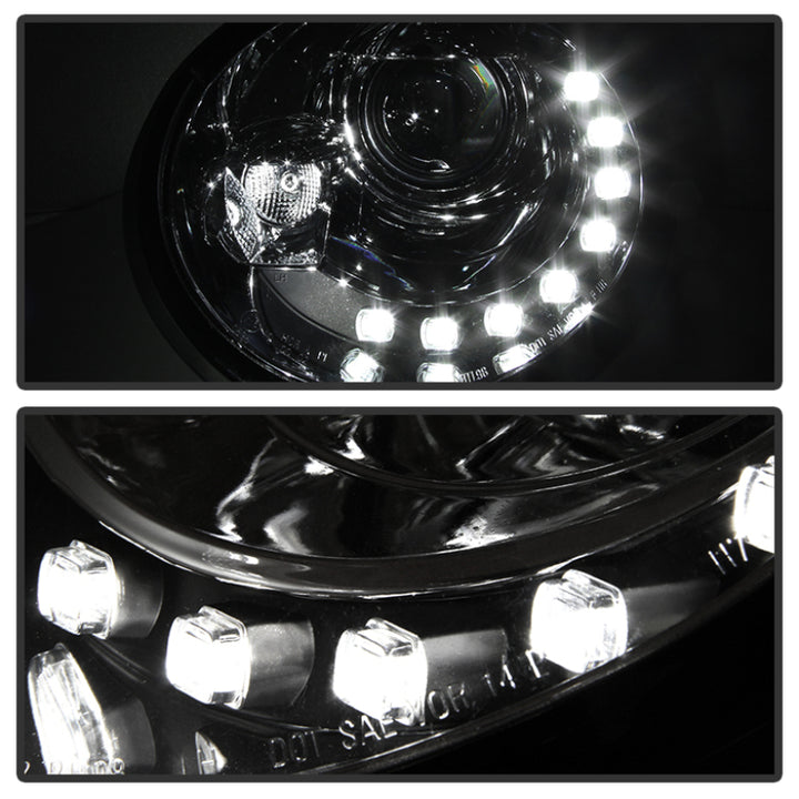 Spyder Volkswagen Beetle 1998-2005 Projector Headlights DRL Chrome PRO-YD-VB98-DRL-C - Bull Strap