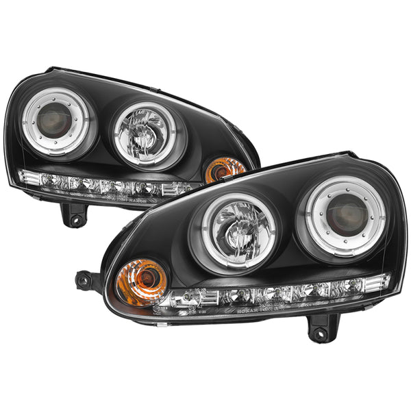 Spyder Volkswagen GTI 06-09/Jetta 06-09 Halogen Model Only - LED Halo DRL Black PRO-YD-VG06-HL-BK - Bull Strap