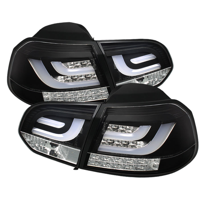 Spyder Volkswagen Golf/GTI 10-13 G2 Type With Light Bar LED Tail Lights Black ALT-YD-VG10-LED-G2-BK - Bull Strap