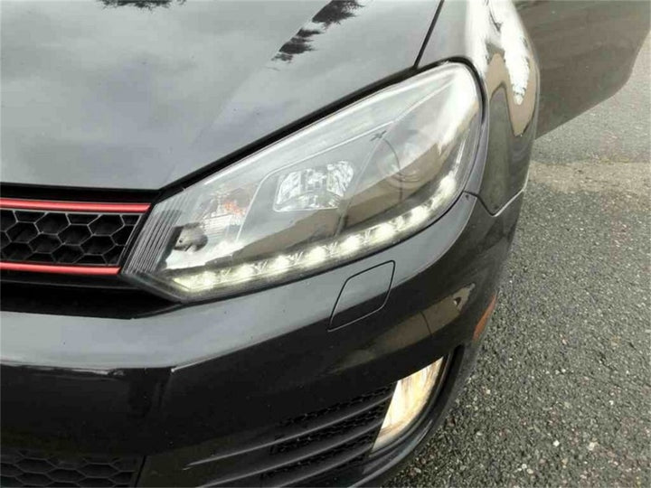 Spyder Volkswagen Golf/GTI 10-13 Projector Headlights Halogen Model- DRL Blk PRO-YD-VG10-DRL-BK - Bull Strap