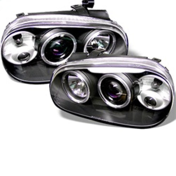 Spyder Volkswagen Golf IV 99-05 Projector Headlights LED Halo Black High H1 Low H1 PRO-YD-VG99-BK - Bull Strap