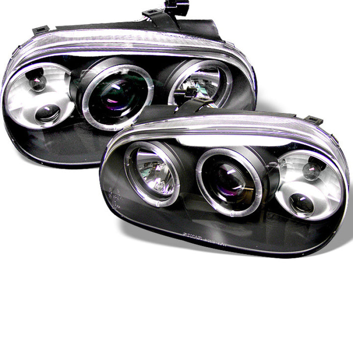 Spyder Volkswagen Golf IV 99-05 Projector Headlights LED Halo Black High H1 Low H1 PRO-YD-VG99-BK - Bull Strap