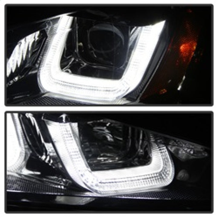 Spyder Volkswagen Golf VII 14-16 Projector Headlights DRL LED Blk Stripe Blk PRO-YD-VG15-BLK-DRL-BK - Bull Strap
