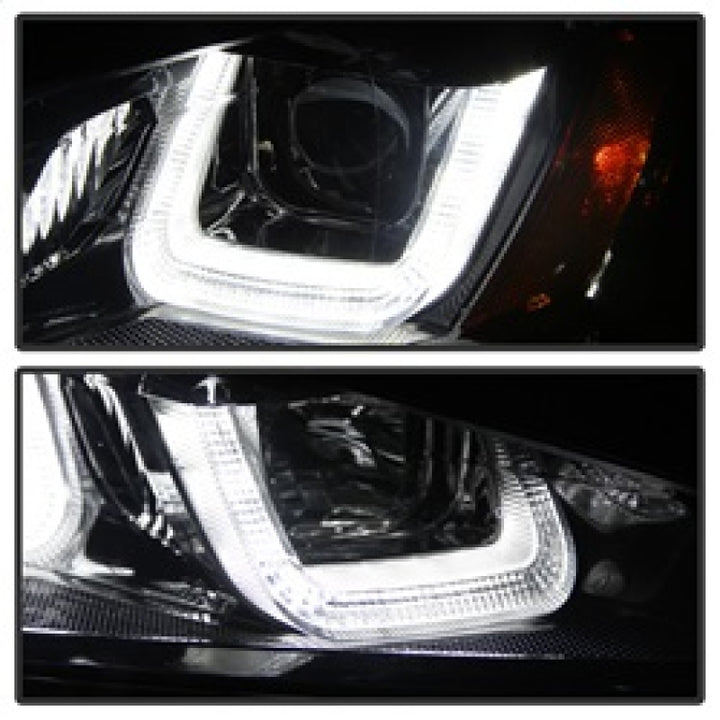 Spyder Volkswagen Golf VII 14-16 Projector Headlights DRL LED Blk Stripe Blk PRO-YD-VG15-BLK-DRL-BK - Bull Strap