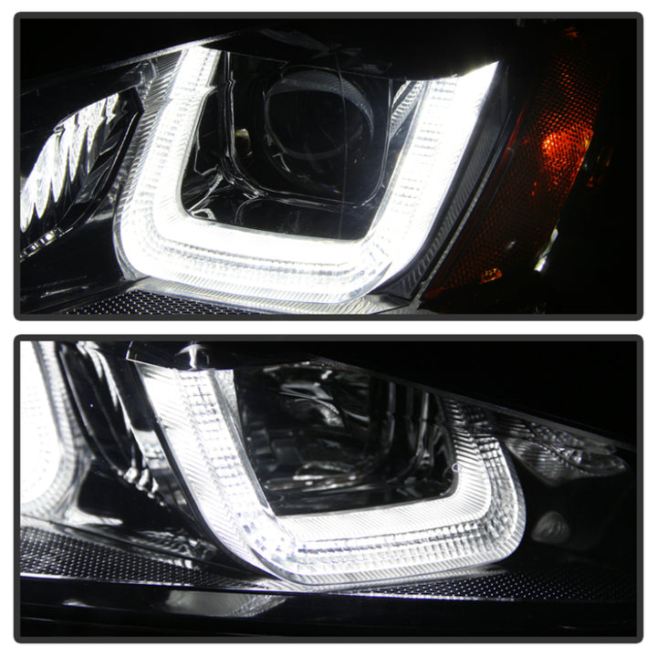 Spyder Volkswagen Golf VII 14-16 Projector Headlights DRL LED Blk Stripe Blk PRO-YD-VG15-BLK-DRL-BK - Bull Strap