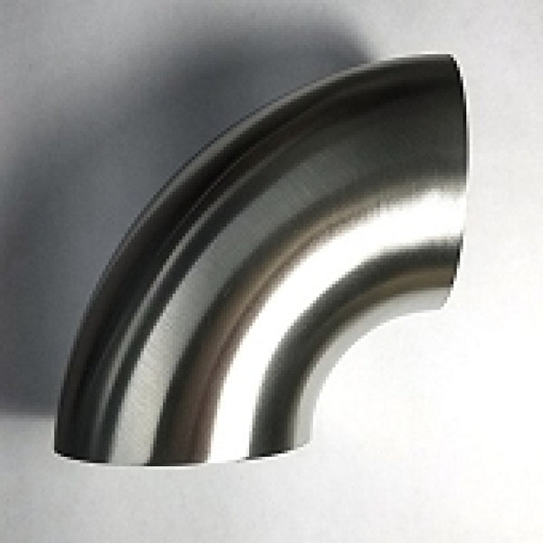 Stainless Bros 2.25in SS304 90 Degree Elbow 1D / 2.25in CLR  - 16GA / .065in - No Leg Mandrel Bend - Bull Strap