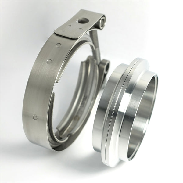 Stainless Bros 3.0in 304SS V-Band Assembly - 2 Flanges/1 Clamp - Bull Strap