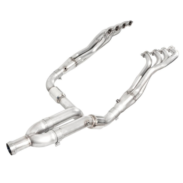 Stainless Works 14-16 Chevy Silverado/GMC Sierra Fit 5.3L Only Header High-Flow Cats Factory Conn - Bull Strap