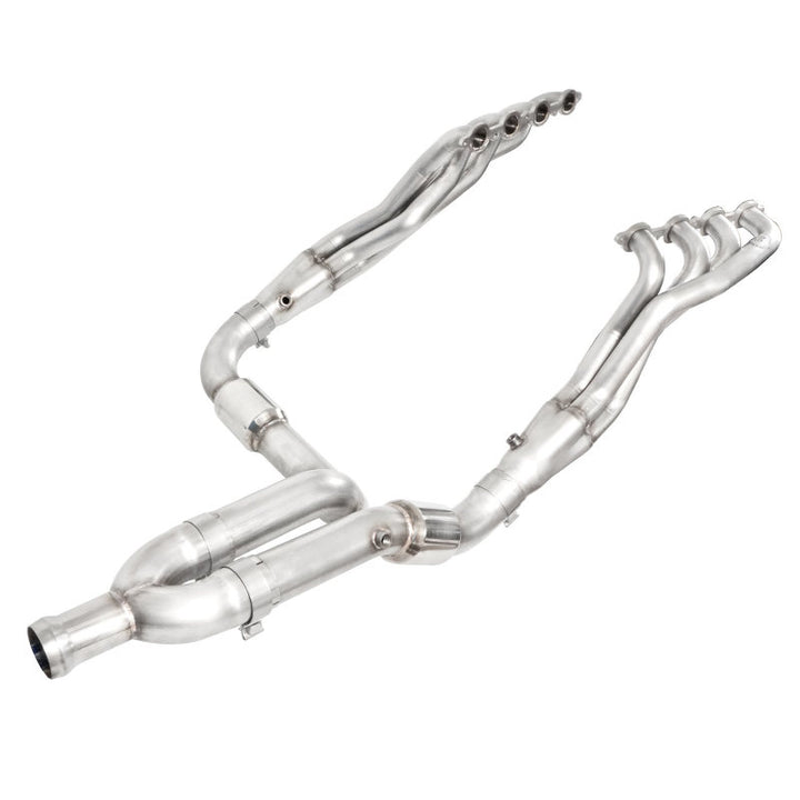 Stainless Works 14-16 Chevy Silverado/GMC Sierra Fit 5.3L Only Header High-Flow Cats Factory Conn - Bull Strap