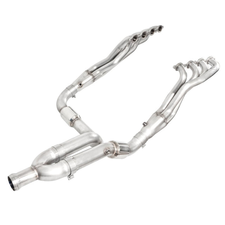 Stainless Works 14-16 Chevy Silverado/GMC Sierra Fit 5.3L Only Header High-Flow Cats Factory Conn - Bull Strap