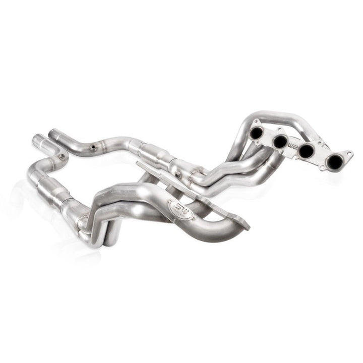 Stainless Works 15-18 Ford Mustang GT Aftermarket Connect 2in Catted Headers - Bull Strap