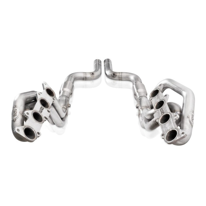Stainless Works 15-18 Ford Mustang GT Aftermarket Connect 2in Catted Headers - Bull Strap