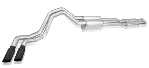 Stainless Works 20-21 Ford F-250/F-350 7.3L 304SS Redline Catback w/ 4in Matte Black Tips - Bull Strap