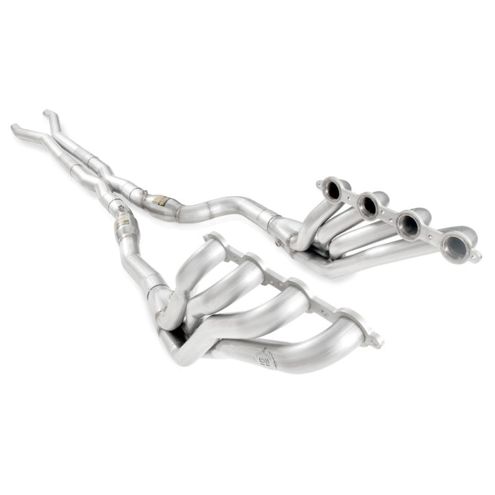 Stainless Works 2009-15 Cadillac CTS-V Headers 2in Primaries High-Flow Cats 3in Leads X-Pipe Factory - Bull Strap