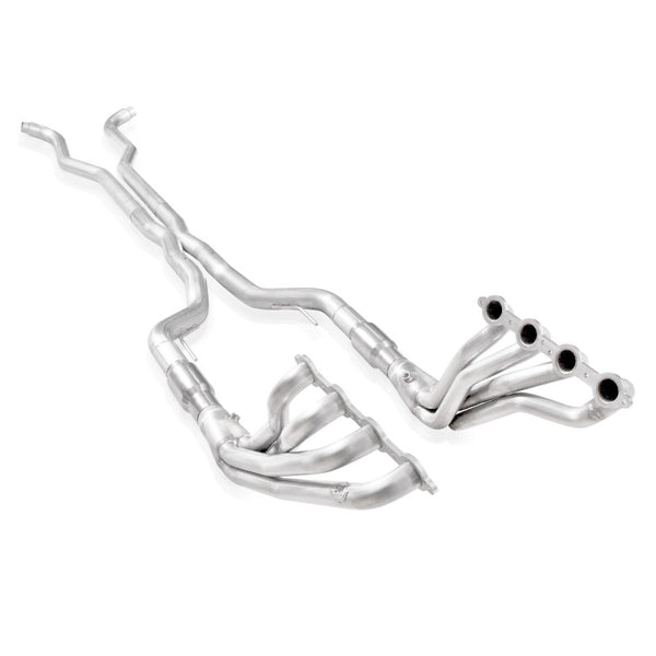 Stainless Works 2014-16 Chevy SS 6.2L Headers 1-7/8in Primaries 3in X-Pipe High-Flow Cats Factory - Bull Strap