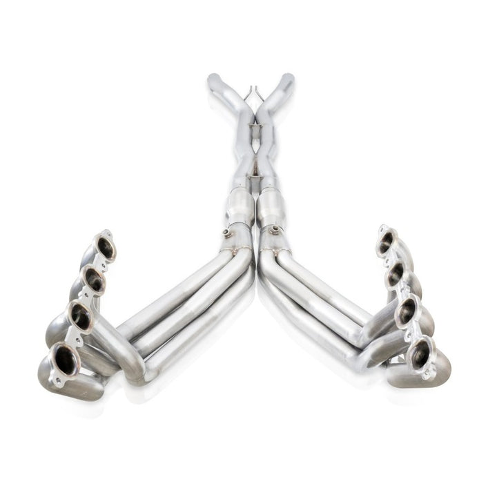 Stainless Works 2014-18 Corvette 6.2L Headers 2in Primaries w/ High-Flow Cats X-Pipe - Bull Strap
