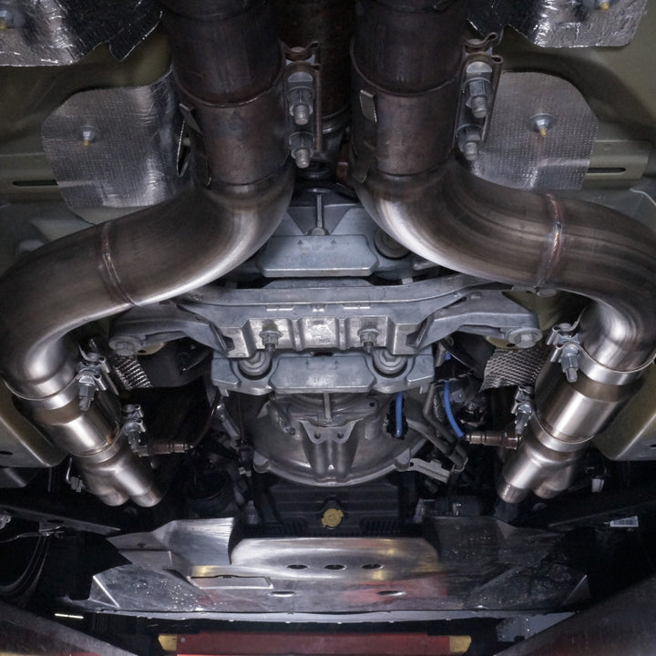Stainless Works 2015+ Ford GT350 Headers 1-7/8in Primaries High-Flow Cats 3in Collectors - Bull Strap