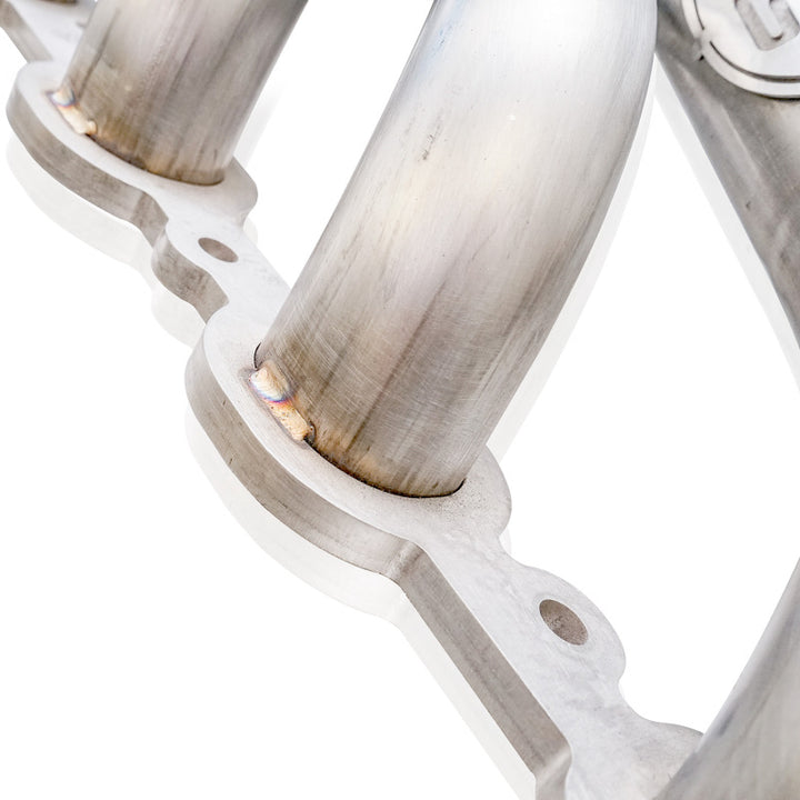 Stainless Works 2019+ Chevrolet Silverado 5.3/6.2 Catted Headers 1-7/8in Primaries 3in Leads X-Pipe - Bull Strap