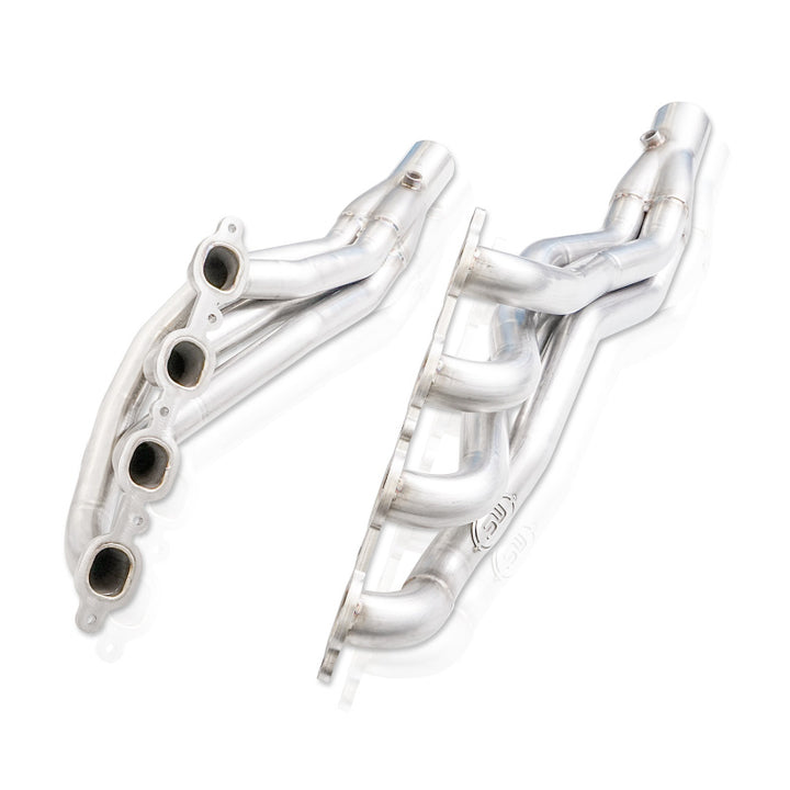 Stainless Works 2019+ Chevrolet Silverado 5.3/6.2 Catted Headers 1-7/8in Primaries 3in Leads X-Pipe - Bull Strap
