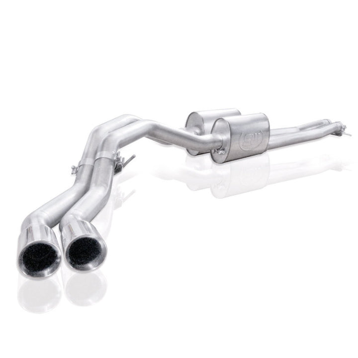 Stainless Works Chevy Silverado/GMC Sierra 2007-16 5.3L/6.2L Exhaust Passenger Rear Tire Exit - Bull Strap