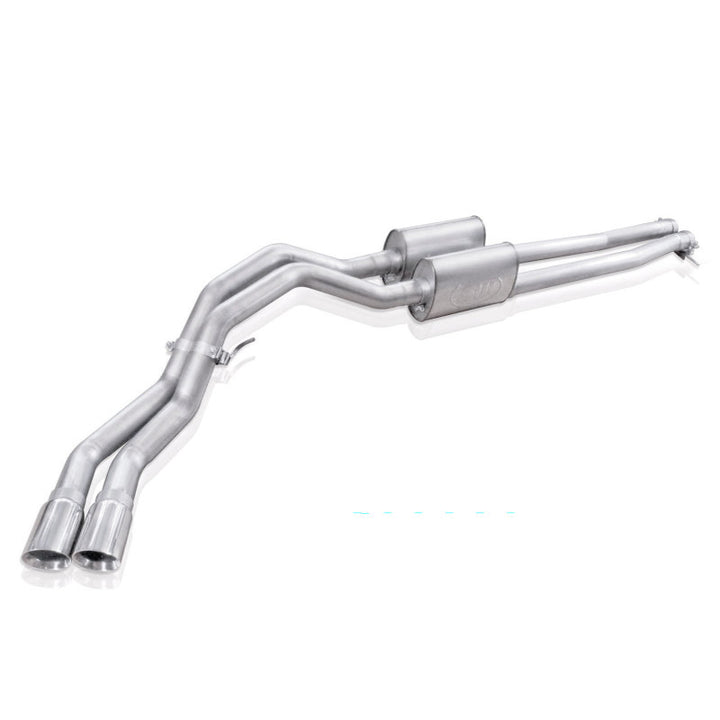 Stainless Works Chevy Silverado/GMC Sierra 2007-16 5.3L/6.2L Exhaust Passenger Rear Tire Exit - Bull Strap
