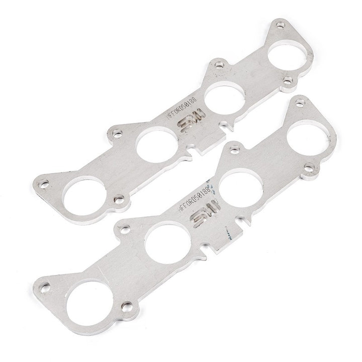 Stainless Works Ford 5.2L/5.0L Coyote Round Port Header 304SS Exhaust Flanges 1-7/8in Primaries - Bull Strap
