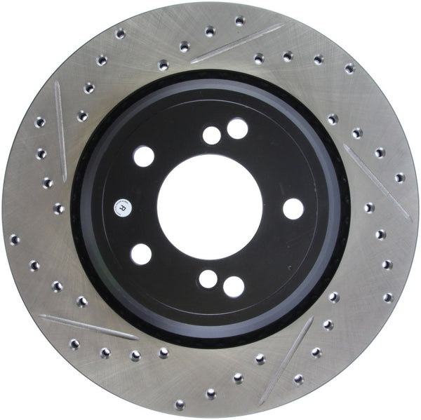 StopTech 00-03 BMW M5 (E39) Slotted & Drilled Right Rear Rotor - Bull Strap