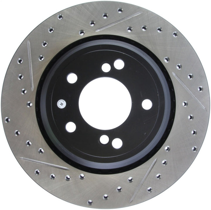StopTech 00-03 BMW M5 (E39) Slotted & Drilled Right Rear Rotor - Bull Strap