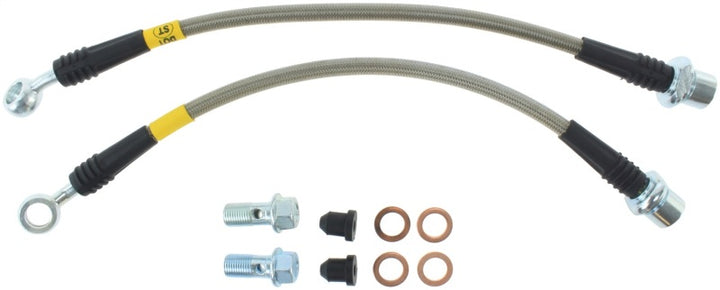 StopTech 00-05 Celica GT-S/05-08 Scion tC Stainless Steel Rear Brake Lines - Bull Strap