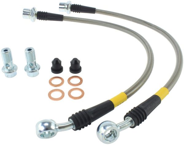 StopTech 00-05 Lexus IS300 / 02-08 SC430 Front Stainless Steel Brake Lines - Bull Strap