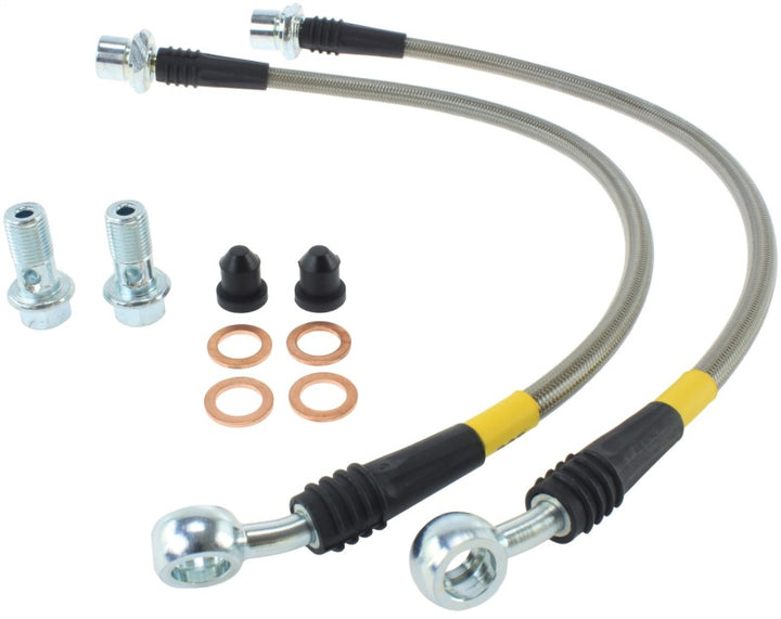 StopTech 00-05 Lexus IS300 / 02-08 SC430 Front Stainless Steel Brake Lines - Bull Strap