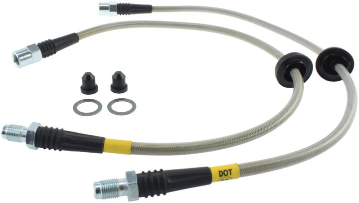 StopTech 00-06 BMW X5 Stainless Steel Front Brake Line Kit - Bull Strap