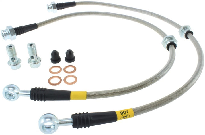 StopTech 00-06 Nissan Sentra SE-R Stainless Steel Rear Brake Lines - Bull Strap