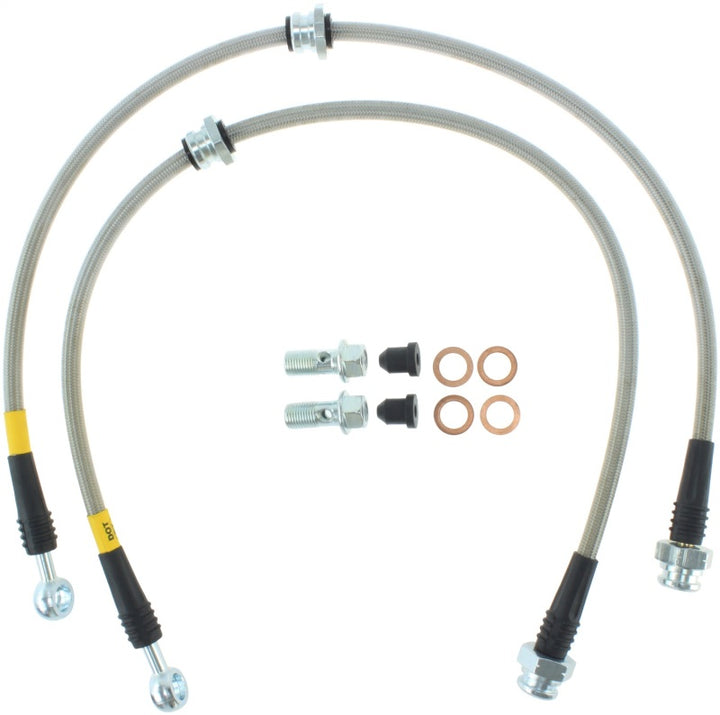 StopTech 00-06 Nissan Sentra SE-R Stainless Steel Rear Brake Lines - Bull Strap
