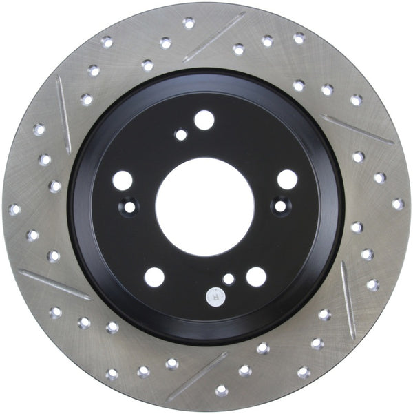 StopTech 00-09 S2000 Slotted & Drilled Right Rear Rotor - Bull Strap