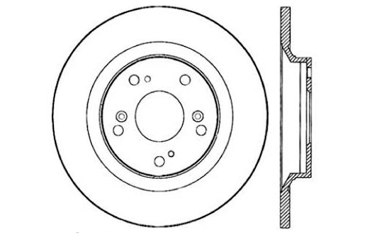 StopTech 00-09 S2000 Slotted & Drilled Right Rear Rotor - Bull Strap