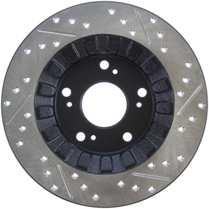 StopTech 00-09 S2000 Slotted & Drilled Right Rear Rotor - Bull Strap
