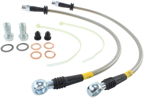 StopTech 02-03 Mini & Mini S Rear Stainless Steel Brake Line Kit - Bull Strap