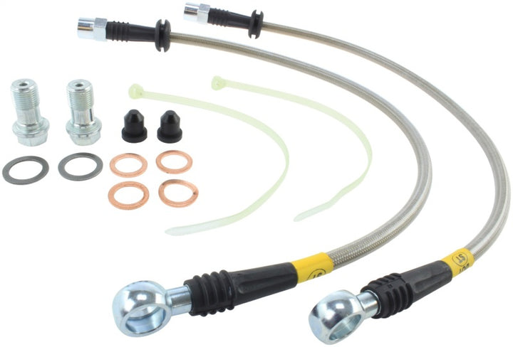 StopTech 02-03 Mini & Mini S Rear Stainless Steel Brake Line Kit - Bull Strap