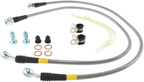 StopTech 02-05 Avalanche / 99-05 Silverado 1500 2WD/4WD Stainless Steel Front Brake Lines - Bull Strap