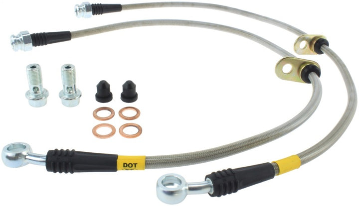 StopTech 02-06 Acura RSX Front SS Brake Lines - Bull Strap