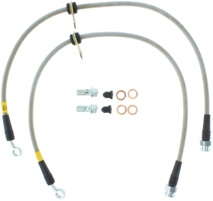 StopTech 02-06 Acura RSX Front SS Brake Lines - Bull Strap