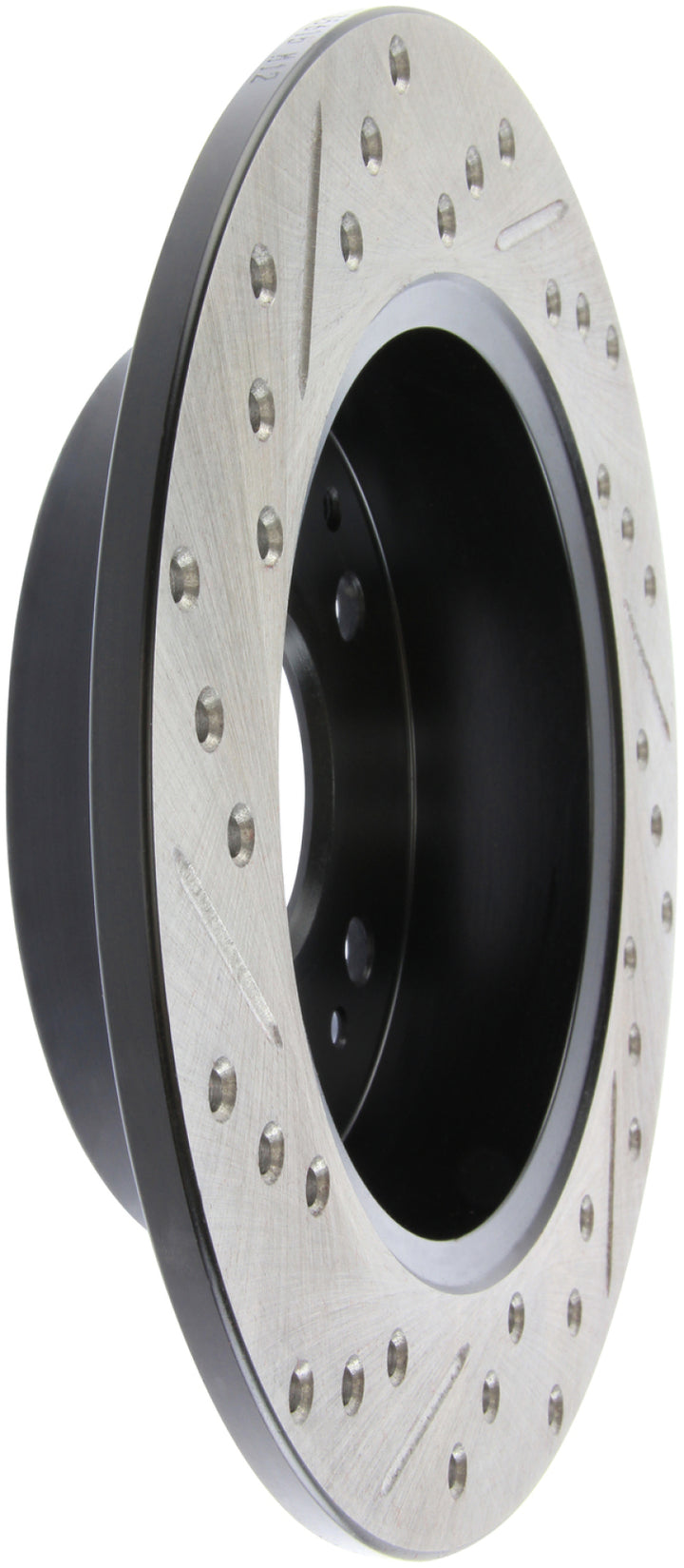 StopTech 02-06 Acura RSX Incl. Type S / 97-01 Integra Type R Slotted & Drilled Left Rear Rotor - Bull Strap